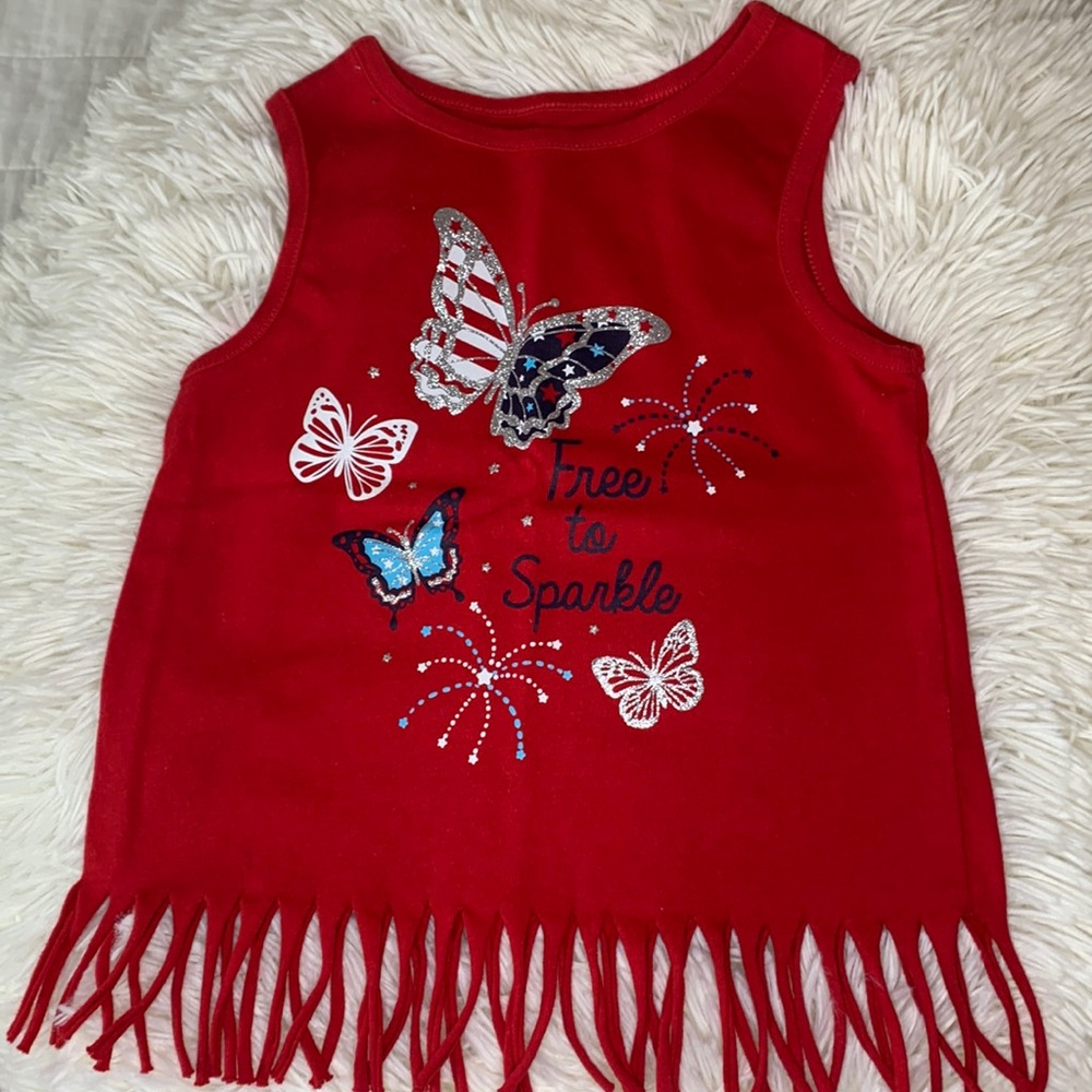 ⭐️ 5/$25 Patriotic Fringed Tank